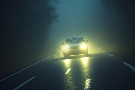 在浓雾中的汽车图片