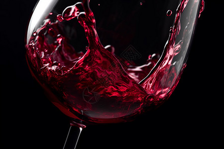 玻璃特写玻璃杯中的红酒设计图片