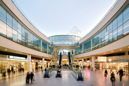 购物中心中庭商场购物中心全景背景