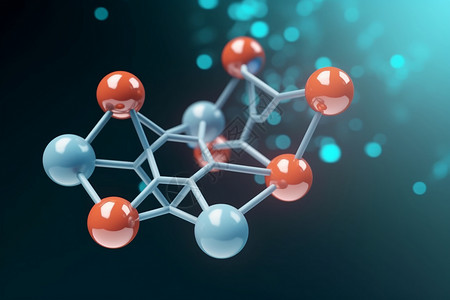 分子模型3d结构背景图片