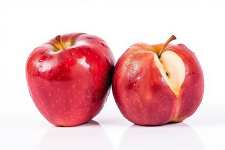 腐烂食物长期储存的红苹果背景