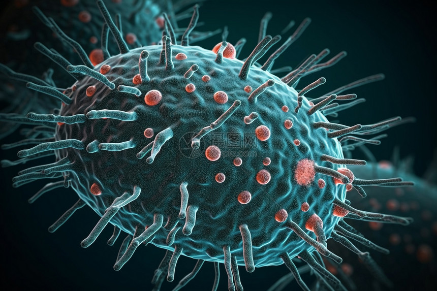 3d渲染细菌病毒细胞模型图片