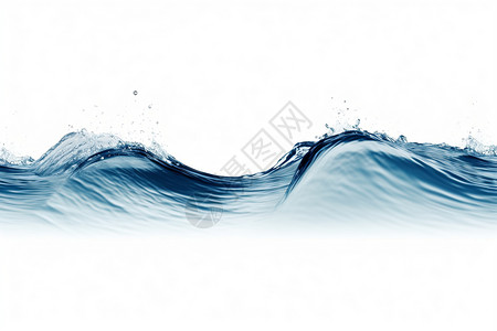 白色水波白色背景上的蓝色水波设计图片