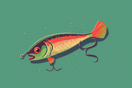 鱼饵扁平插图图片