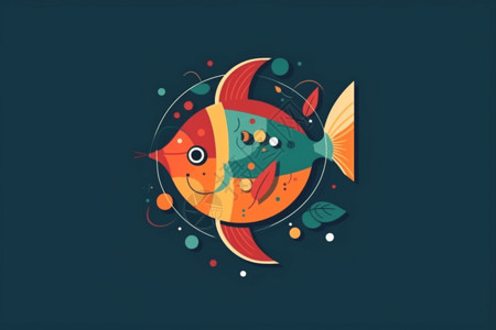 扁平插图的鱼饵背景图片
