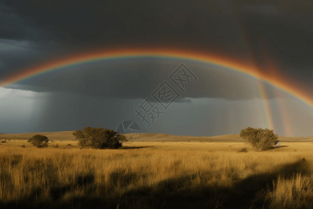 天空上的双彩虹图片