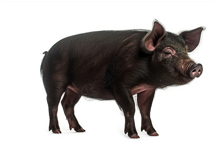 黑色的小猪黑猪养猪图片素材