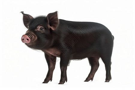一只小黑猪小猪养猪图片素材