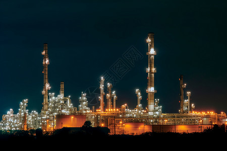 石化的夜晚石化炼油厂设计图片