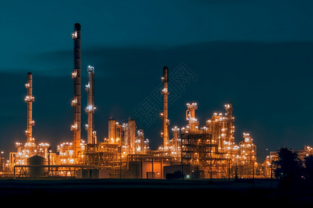 石化的夜晚石化炼油厂图片设计图片