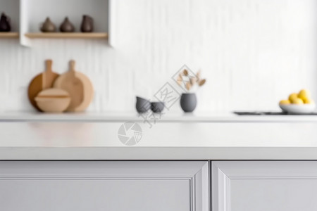 白色柜简约现代白色厨房台面设计图片