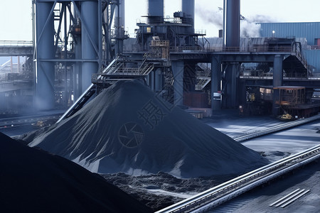 煤炭工厂内部背景图片