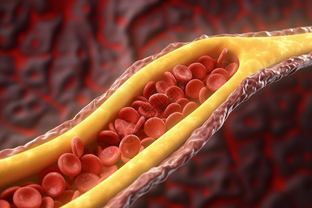 高胆固醇动脉中的胆固醇斑块效果图设计图片