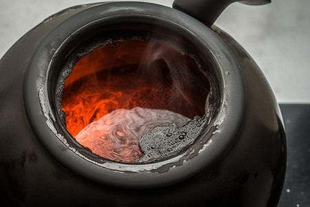 煮茶的壶药罐中的药水背景