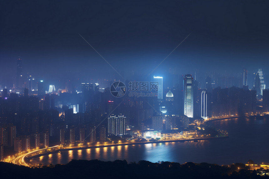 城市的繁华夜景图片