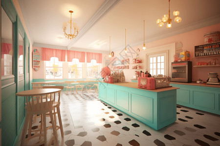 咖啡店店标色彩缤纷的冰淇淋店设计图片