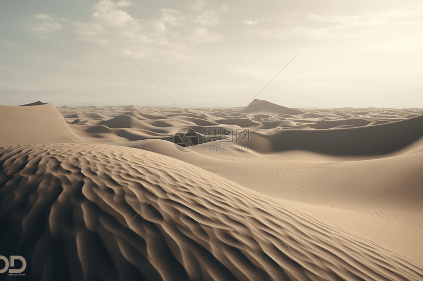 漫天粉层的沙漠区图片
