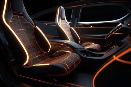 概念车内饰变形的汽车座椅设计图片