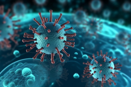 抽象3D病毒背景图片