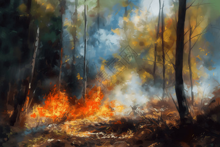 森林燃烧的大火图片