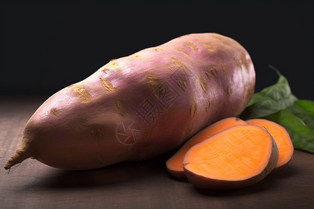 桌子上的红薯背景图片