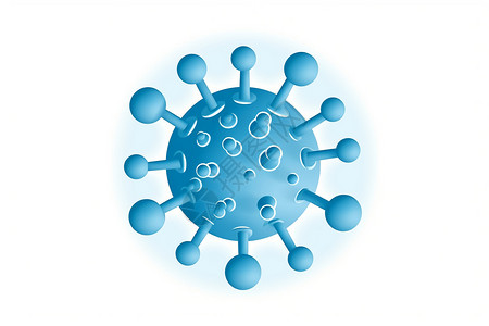 病菌图标蓝色细菌病毒图标插画