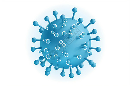 病菌图标蓝色病毒图标插画