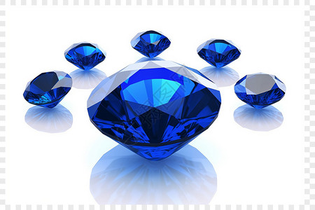蓝色宝石孤立宝石图片