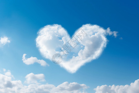 白色心形云朵蓝天爱心形云设计图片