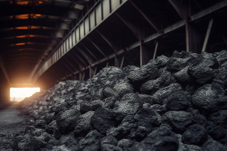 煤炭工厂储煤高清图片