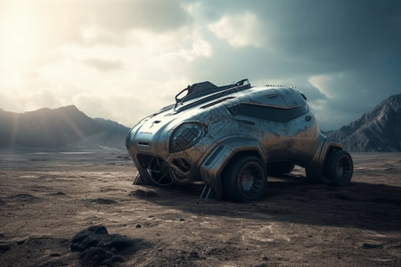 科幻的探索车辆背景图片