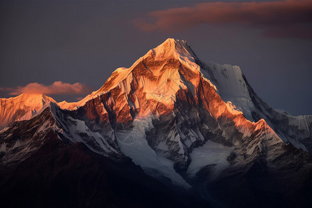 起伏的山脉安纳普尔纳峰高清图片