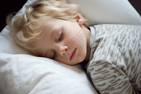 金发小男孩在睡觉可爱高清图片素材