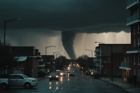 城市龙卷风背景背景图片