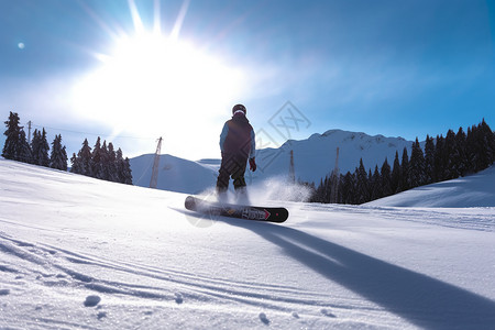 滑雪场滑雪运动图片