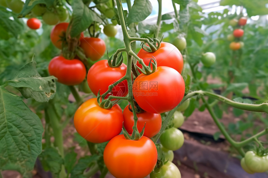 在温室中种植的西红柿图片