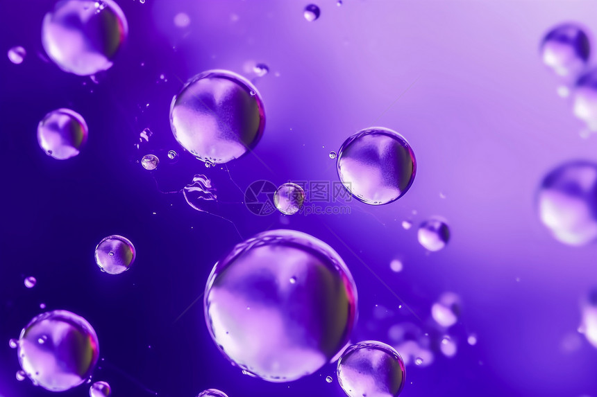 透明气泡紫色创意艺术背景图片