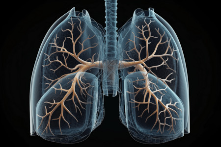医学实验室的肺部模型背景图片