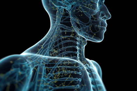 内分泌系统的3D模型背景图片