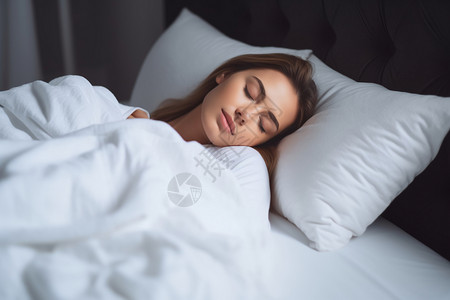女人在床上睡觉女子高清图片素材