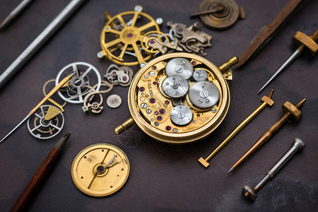 钟表零件机械手表的内部零件设计图片