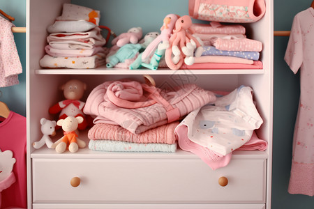宝宝衣柜婴儿房间里的婴儿衣柜背景