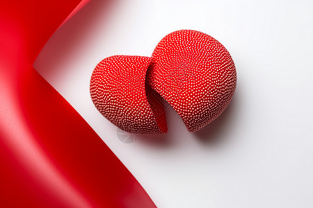 心形糖白色背景下的红色胶囊设计图片