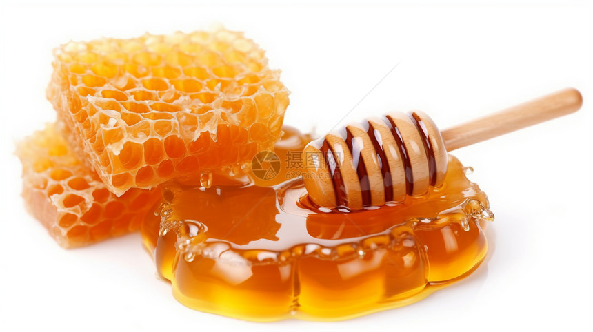 养殖的蜂蜜巢生产的蜂蜜图片