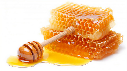 成熟蜂蜜人工养殖的蜂蜜巢设计图片