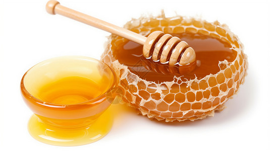 浓醇的蜂蜜白色隔离高清图片
