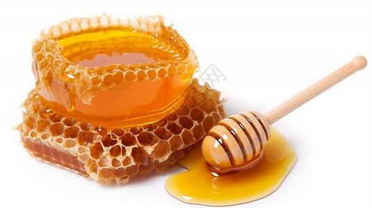 枇杷蜂蜜蜂蜜巢与蜂蜜设计图片