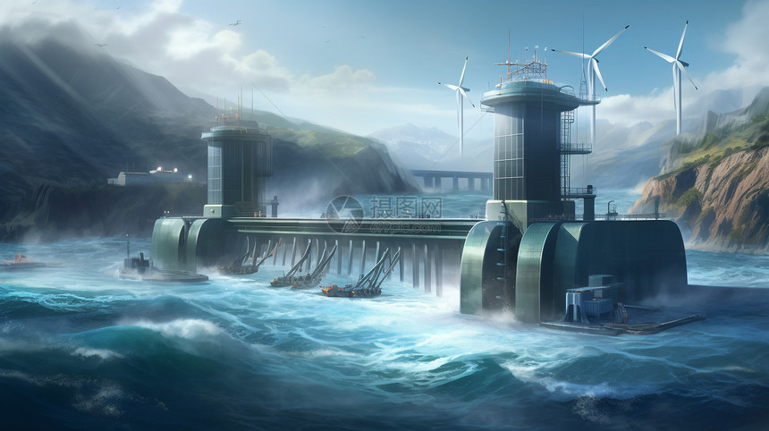 河坝潮汐发电厂的插图图片