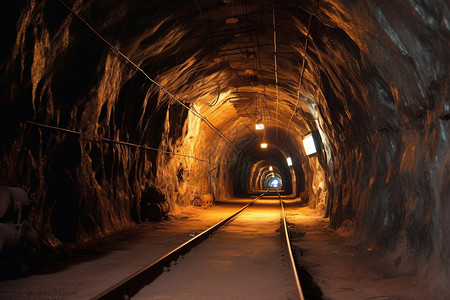 老铀矿中的黑暗隧道高清图片