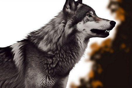 森林中的野狼背景图片